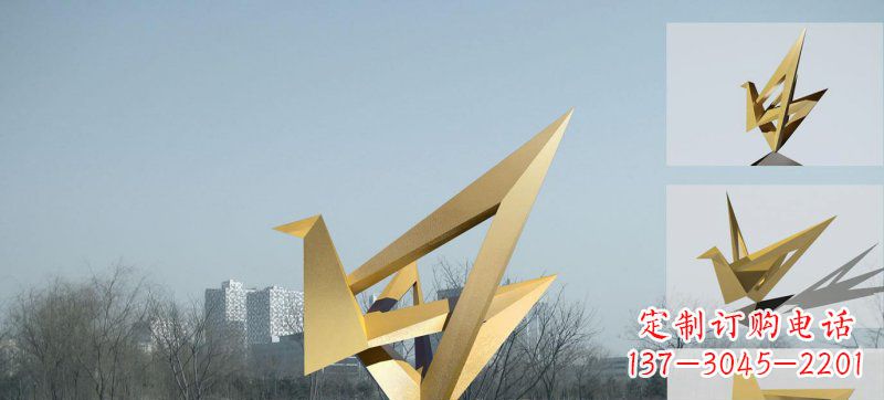 达州不锈钢仙鹤雕塑灵动的艺术符号