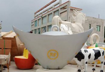 达州不锈钢元宝雕塑精美而珍贵
