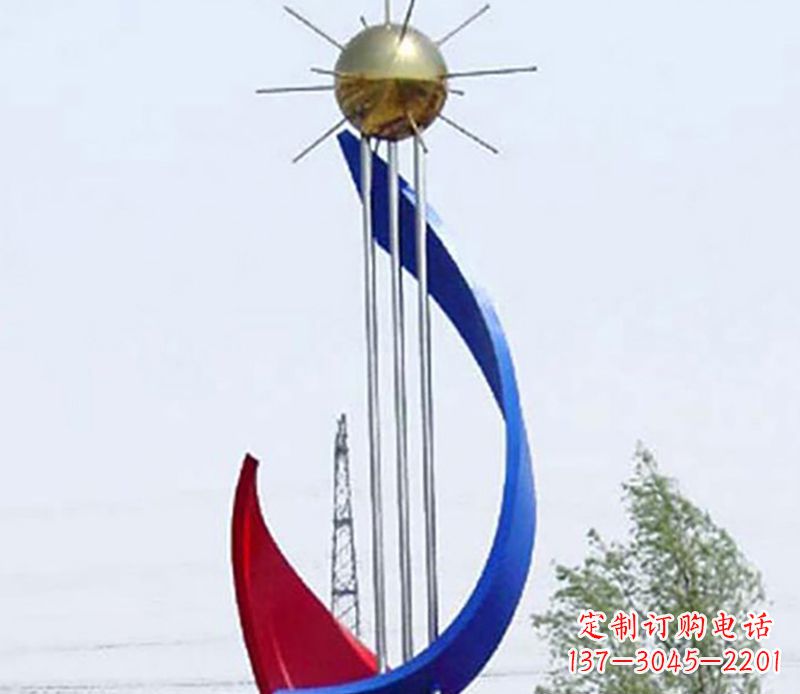 达州流动的美——不锈钢飘带雕塑