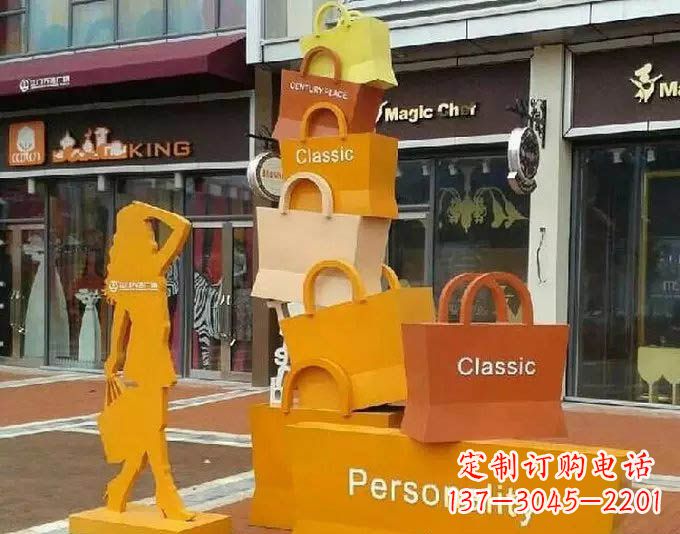 达州非凡购物袋雕塑——给步行街带来美好的变化