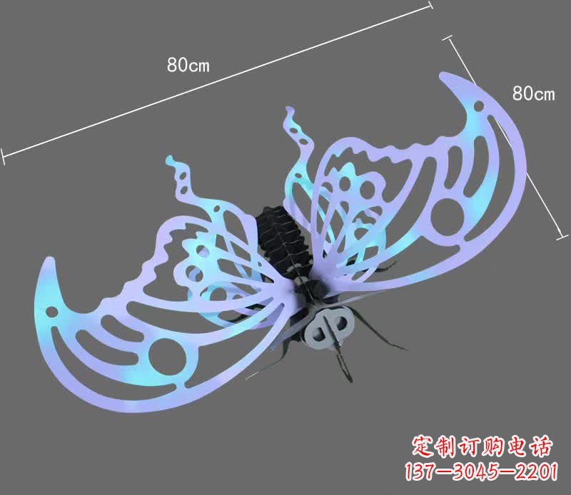 达州彩绘不锈钢蝴蝶雕塑宛如梦幻般的艺术之作
