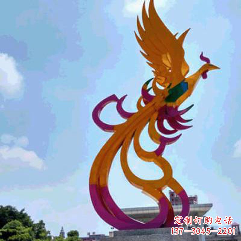 达州不锈钢凤凰雕塑——城市标识景观精美装饰