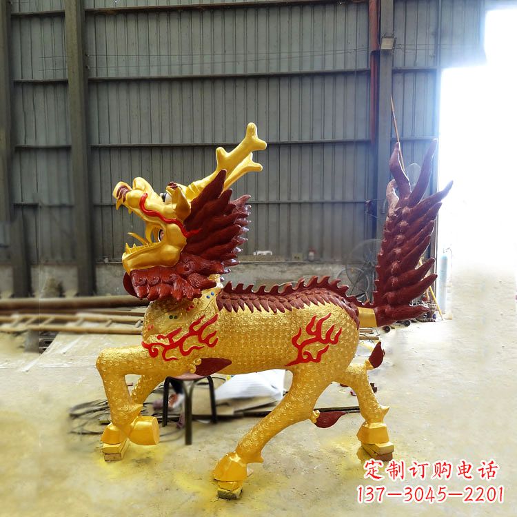 达州精美麒麟铜雕塑