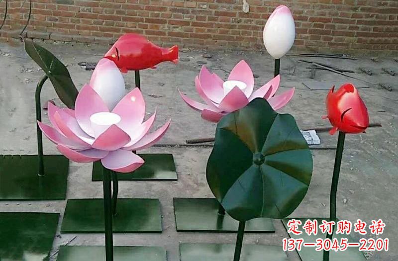 达州彩色不锈钢鲤鱼雕塑传承古典文化的艺术之作