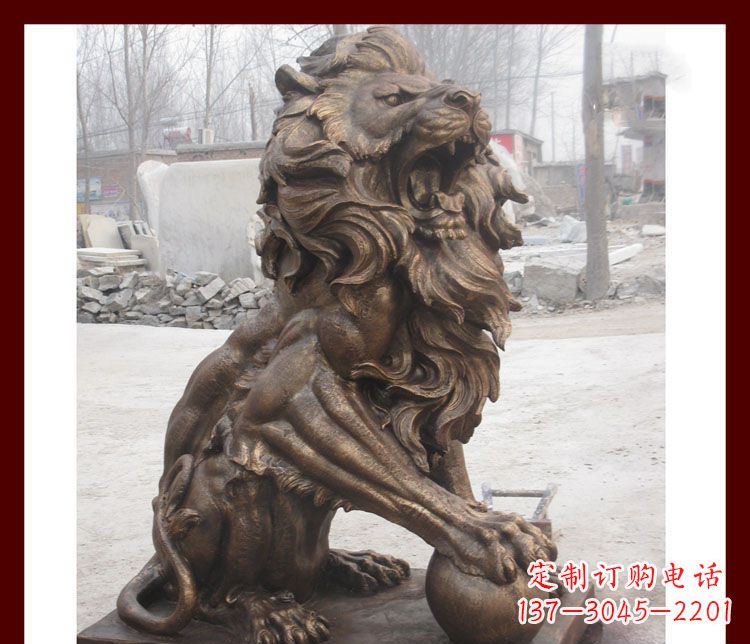 达州传统工艺——踩球欧式狮子铜雕