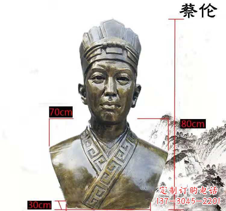 达州蔡伦头像铜雕