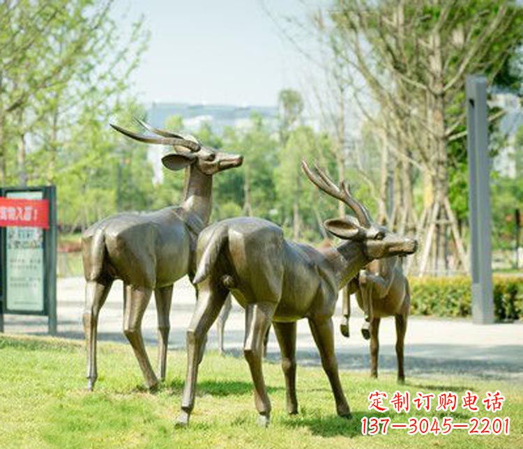 达州藏羚羊公园羚羊铜雕