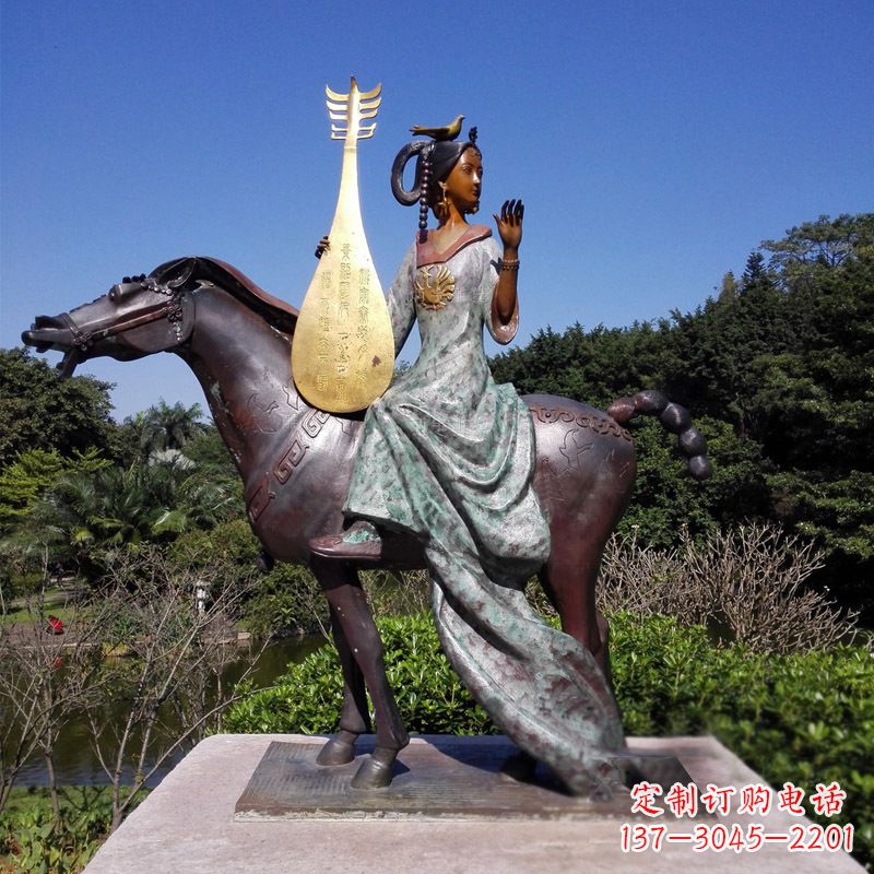 达州沉鱼落雁典故美女人物王昭君出塞铜雕像