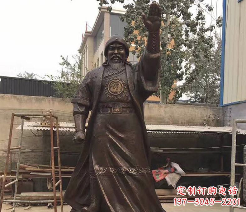 达州传承民族英雄——成吉思汗铜雕