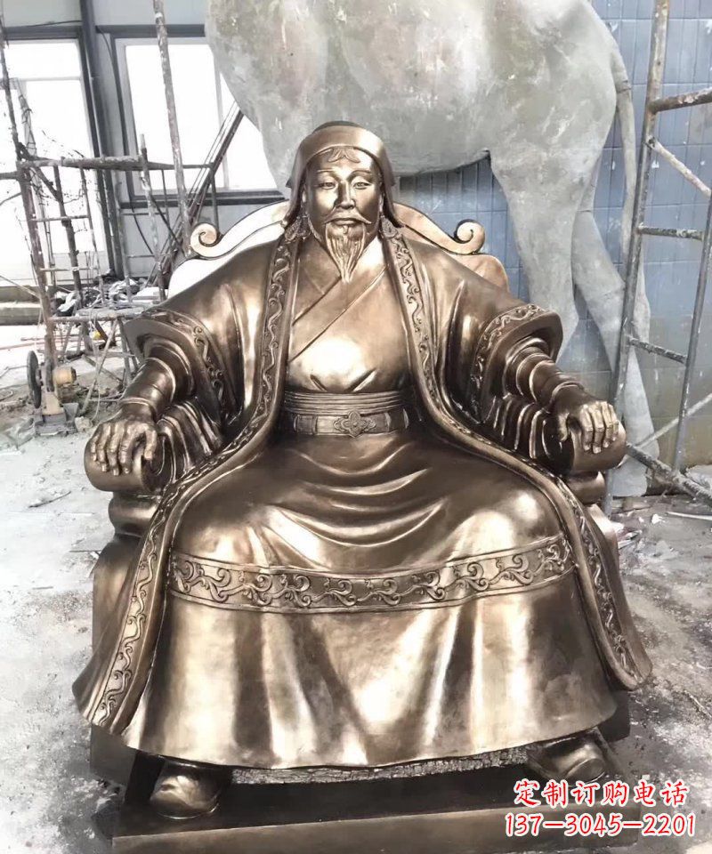 达州成吉思汗铜雕——象征着蒙古强大力量