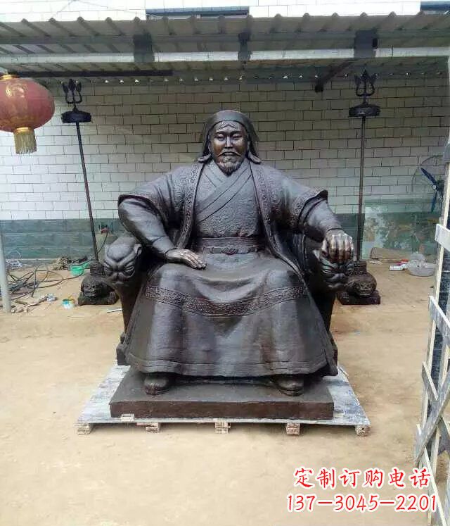 达州成吉思汗铜雕古代伟人