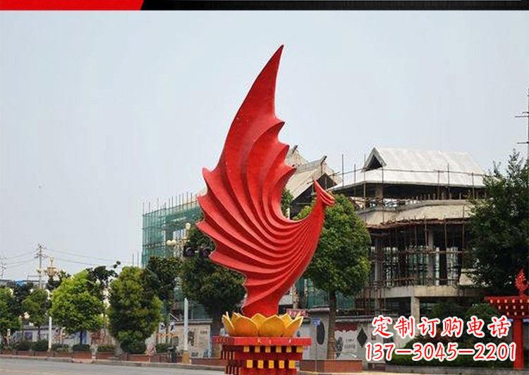 达州城市的至高象征——不锈钢凤凰雕塑