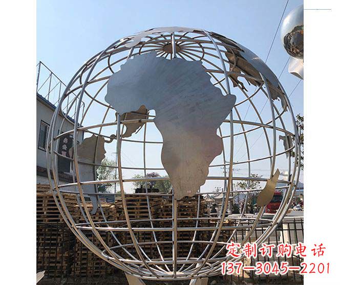 达州以城市为灵感的不锈钢地球仪雕塑