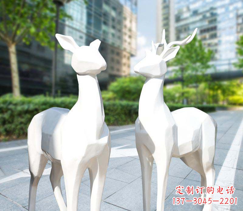 达州城市不锈钢块面动物鹿