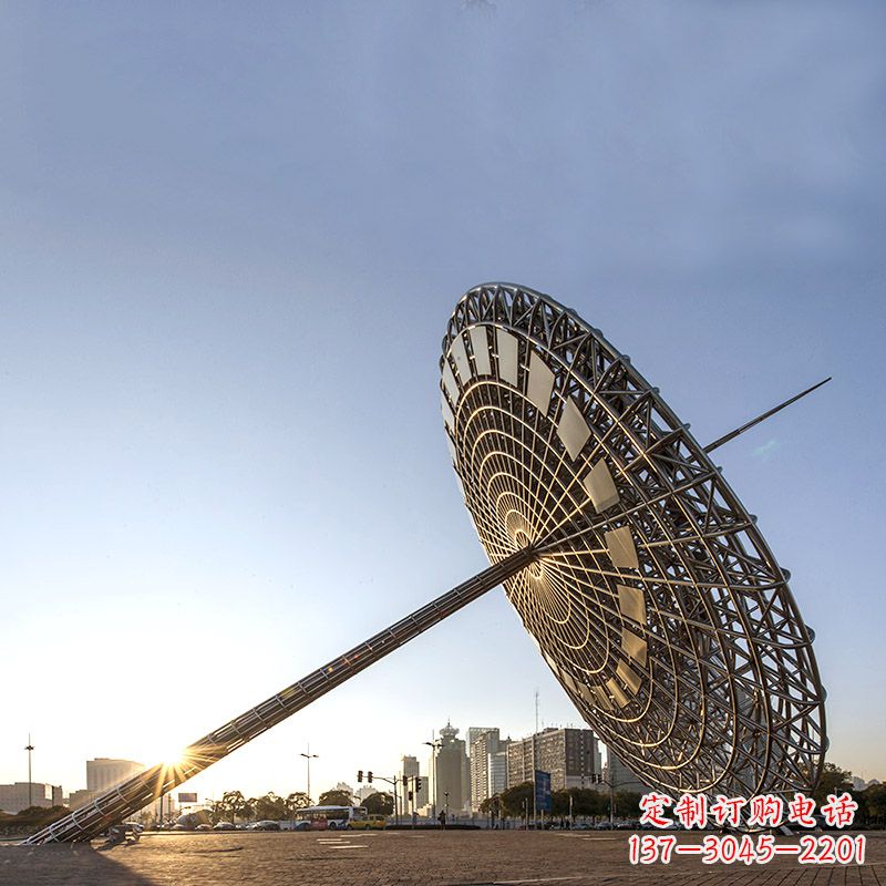 达州引领城市风采的大型不锈钢创意日晷雕塑