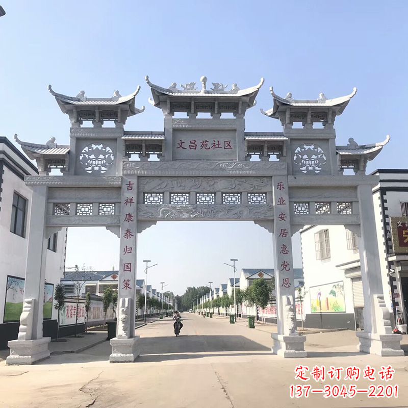 达州社区四柱雕塑——缅怀老北京的文化精髓