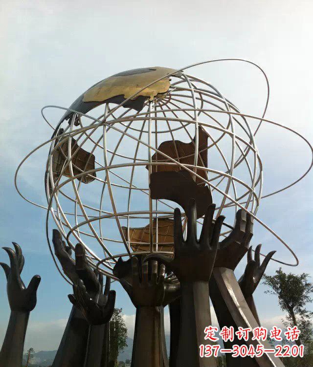 达州石家庄的地球雕塑一个城市的精神象征
