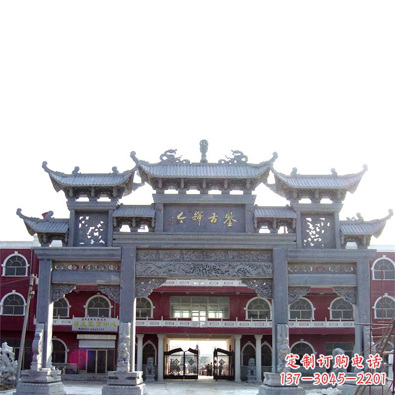 达州石雕牌楼极致精美的城市艺术