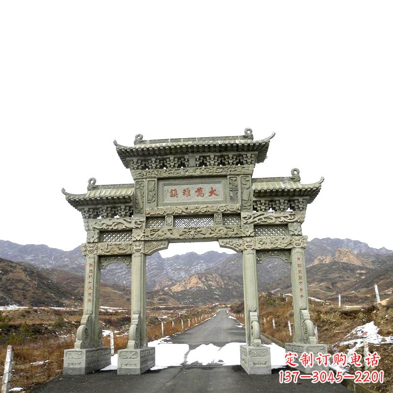 达州三门石牌坊雕塑——古韵依旧