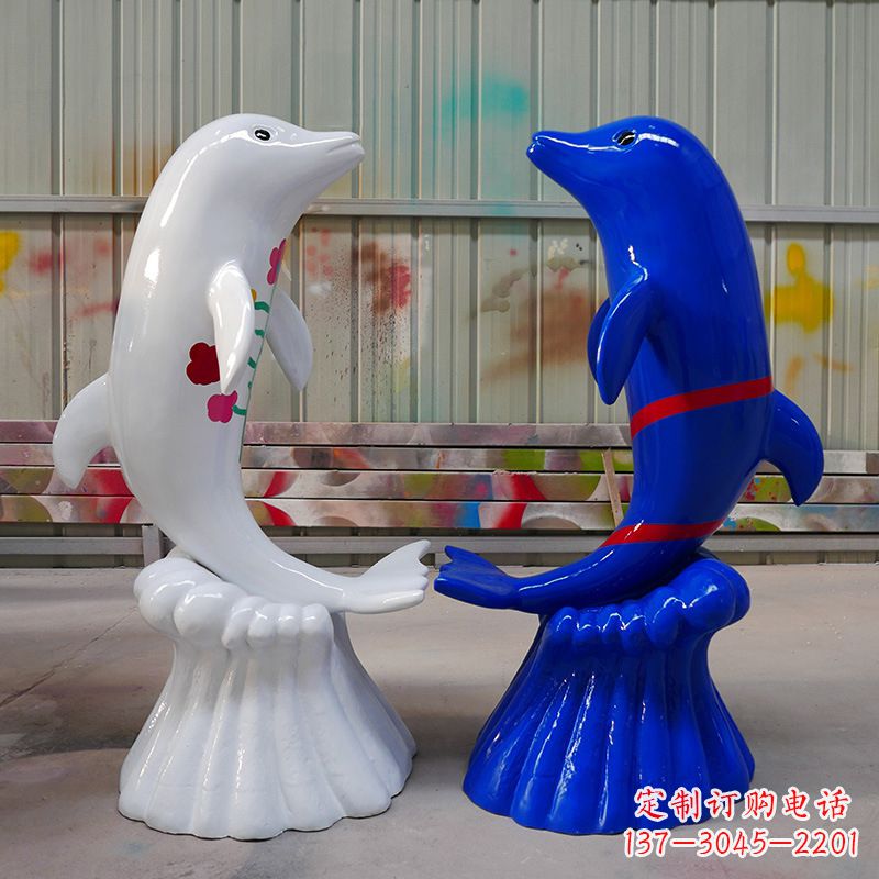 达州海豚雕塑美丽的景观装置
