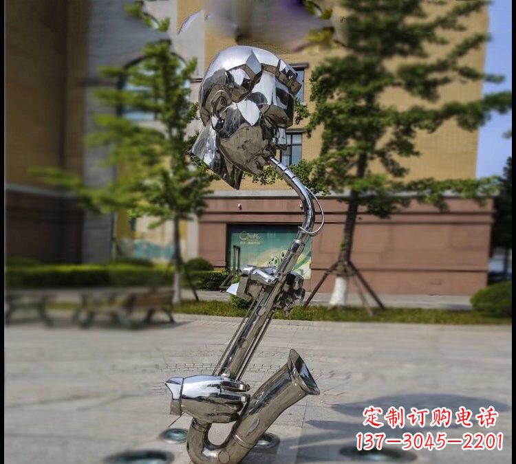 达州不锈钢萨克斯雕塑——展示音乐家的精神