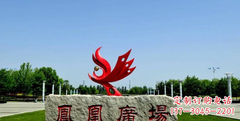 达州不锈钢凤凰雕塑奔放优雅的艺术之作
