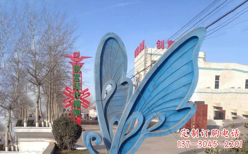 达州抽象不锈钢蝴蝶雕塑把美丽永久定格