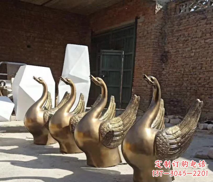 达州精美的天鹅铜雕