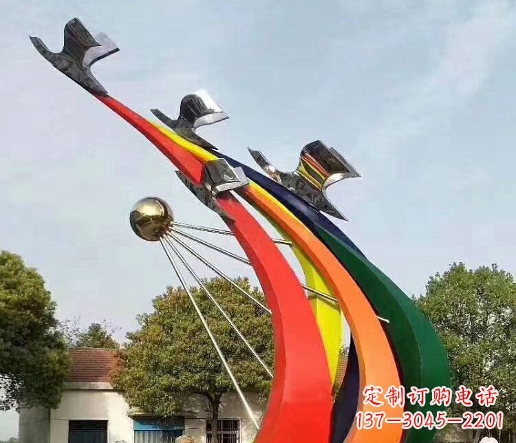 达州和平鸽雕塑象征校园和平