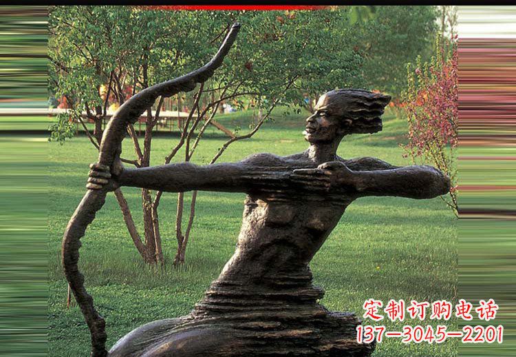 达州古代神话中的后羿雕塑