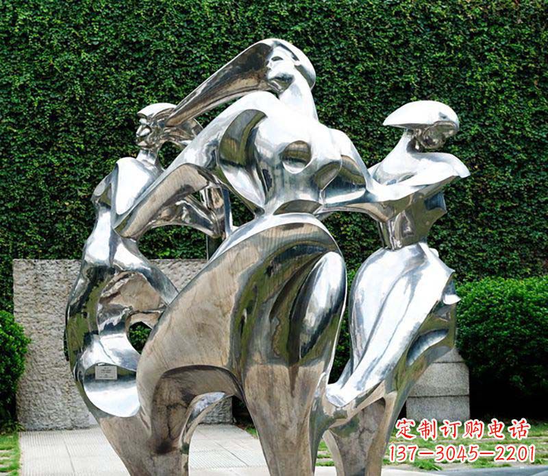 达州抽象女人不锈钢景观雕塑