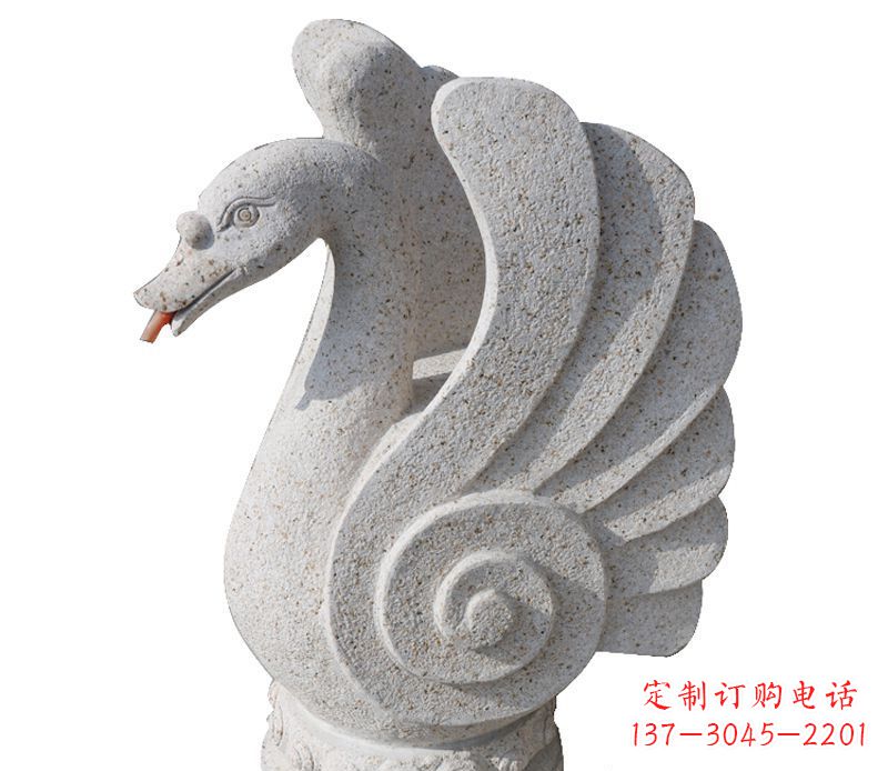 达州抽象喷水天鹅石雕 (2)