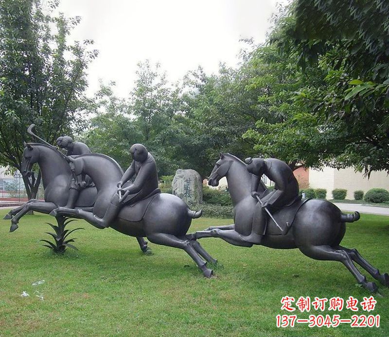 达州抽象人物骑马铜雕