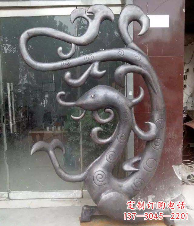 达州抽象蛇景观动物铜雕
