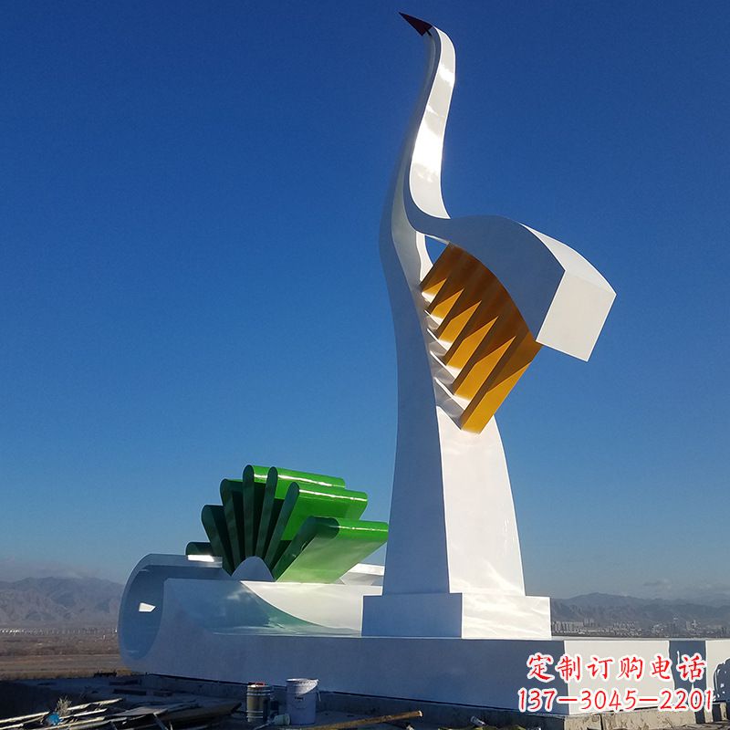 达州抽象仙鹤雕塑
