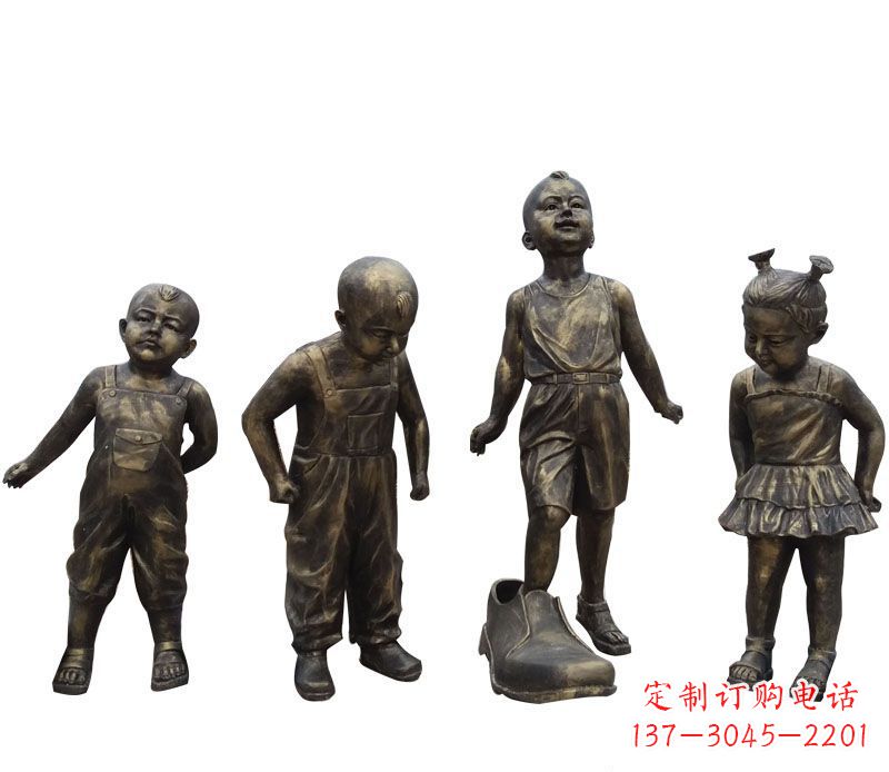 达州穿大鞋的儿童铜雕