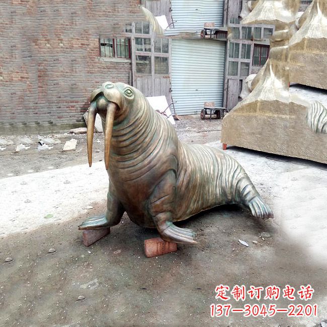 达州纯铜海豹雕塑