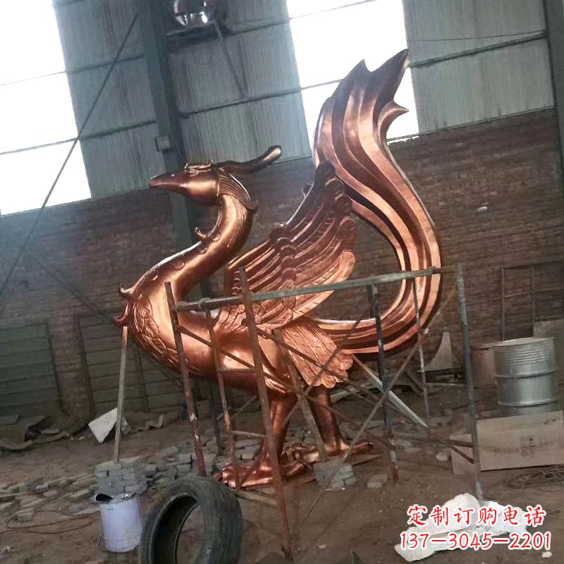 达州朱雀神兽纯铜陵光神君雕塑
