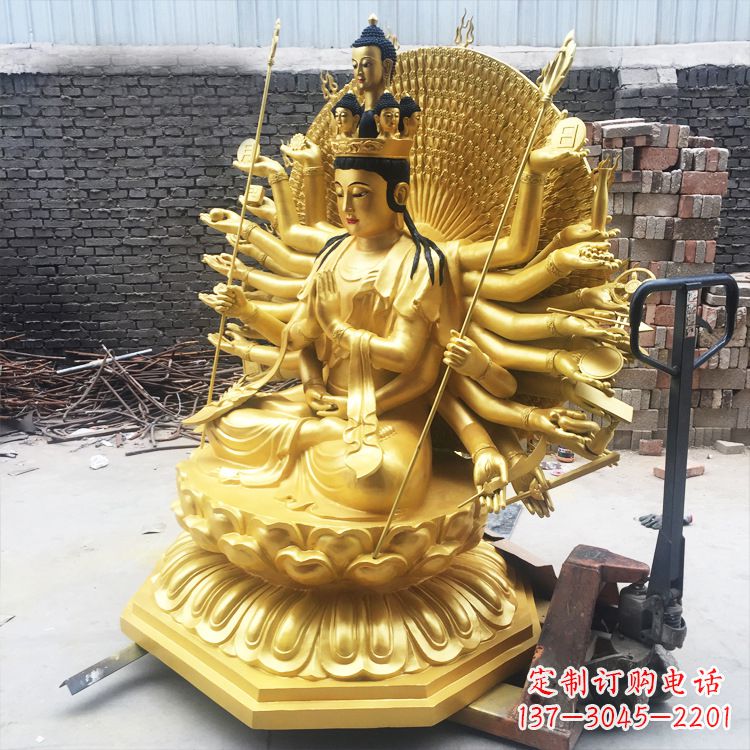 达州精美纯铜千手观音雕塑