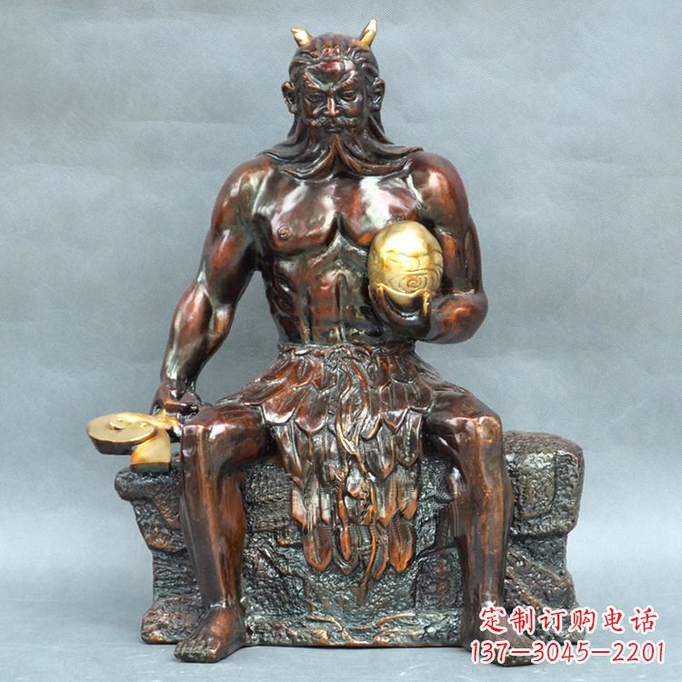 达州神农大帝坐姿雕塑像