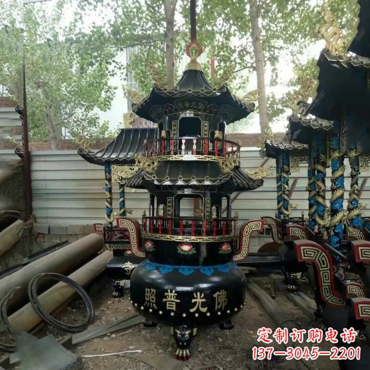 达州纯铜香炉雕塑艺术精品