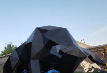 达州华尔街牛大型玻璃钢动物雕塑
