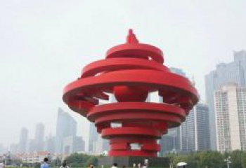 达州火炬雕塑标志五月风光