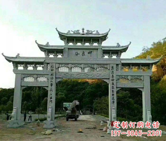 达州村口石雕牌楼千百年文化瑰宝