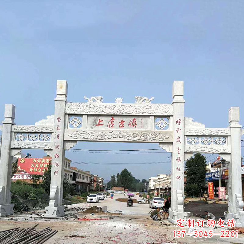 达州村镇牌坊雕塑传承百年文化