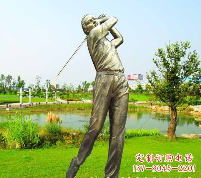 达州打高尔夫球人物铜雕222
