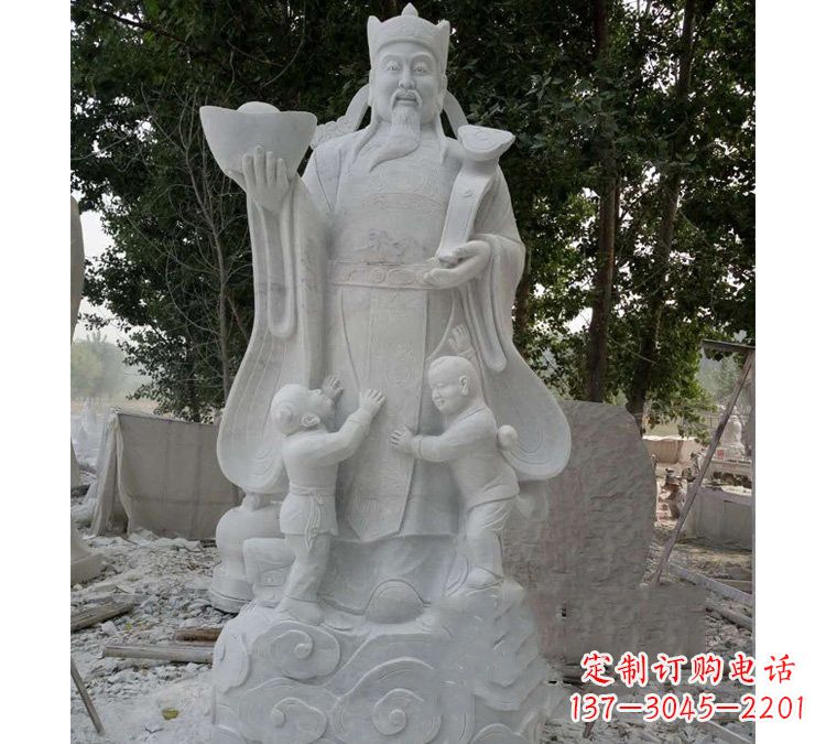 达州大理石财神雕塑——守护家庭繁荣