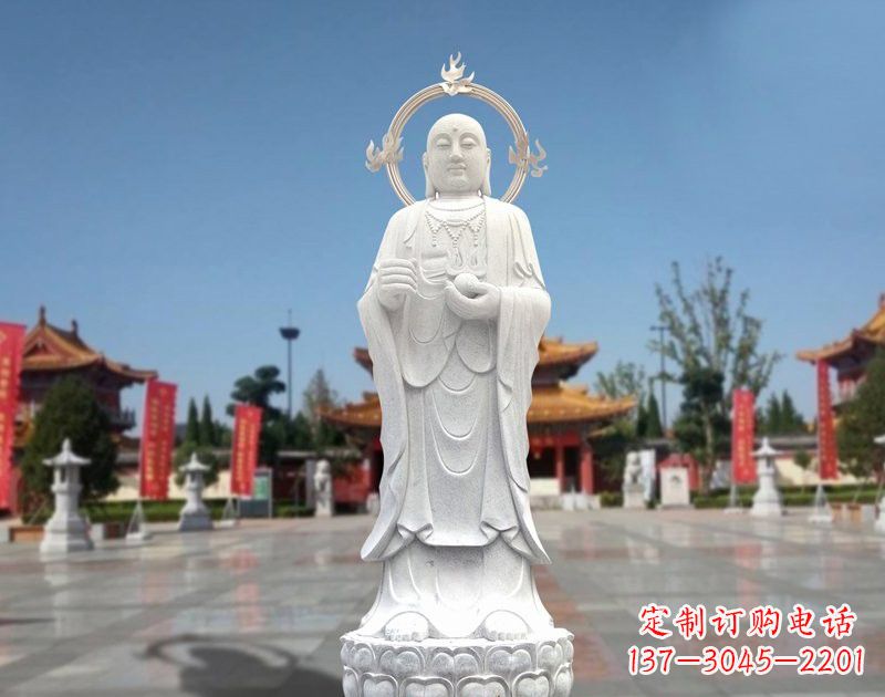 达州大理石地藏菩萨雕塑象征佛法的传承