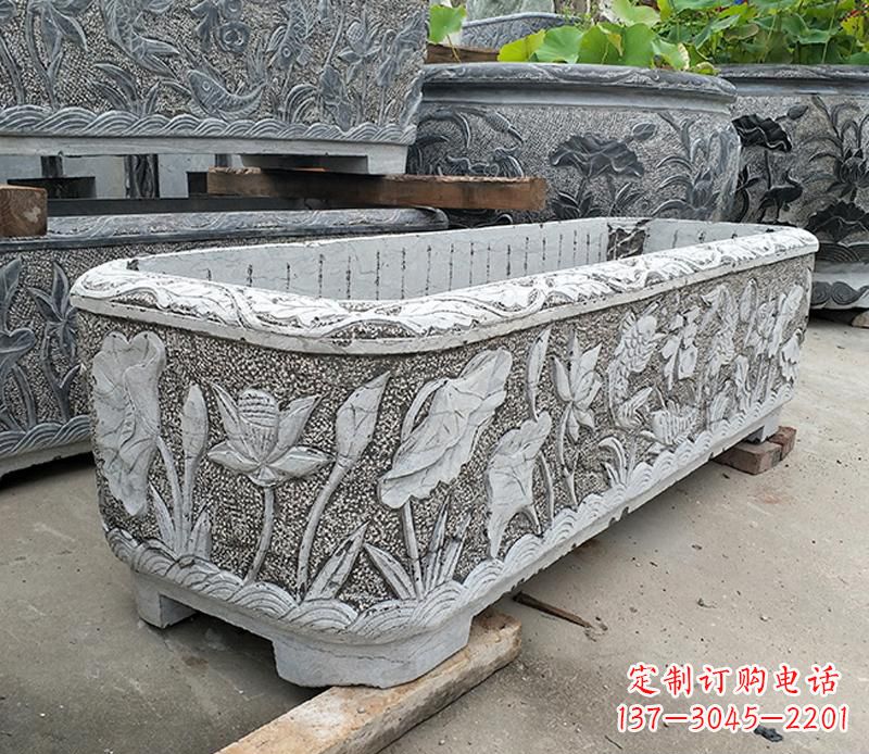 达州大理石菊花水缸雕塑