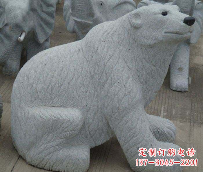 达州精美大理石雕刻的北极熊